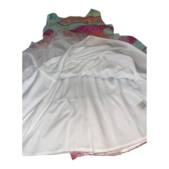 Youngland Girls' Multi-Printed Chiffon Dress with Lace and flower Size 6X floral - Picture 6 of 7